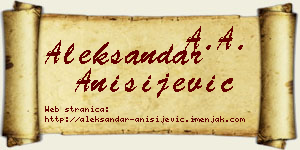 Aleksandar Anisijević vizit kartica